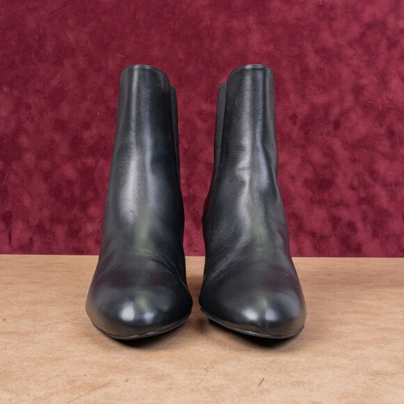 Stuart Weitzman Women Yuliana 60 Black Leather Slip-on Chelsea Dress Boots sz 12 - Picture 3 of 9